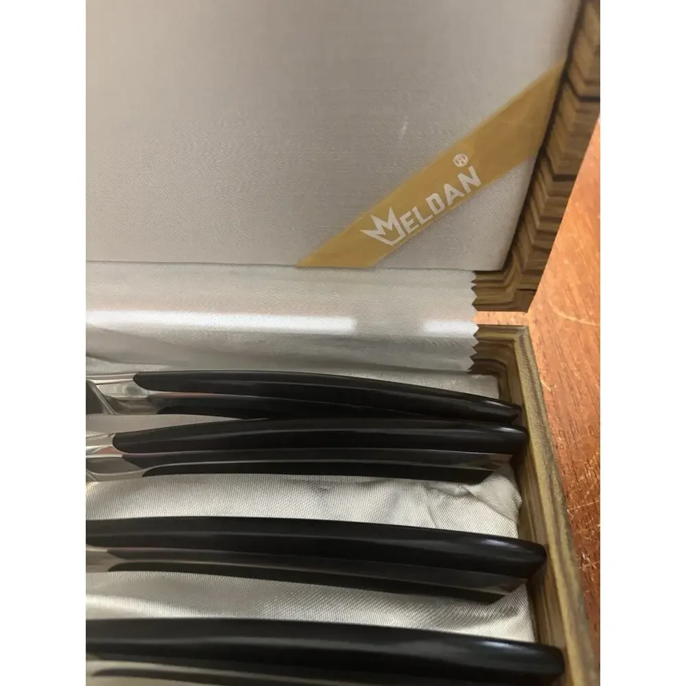 Black Handle Steak Knife Set - 6 Pair